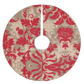  landhuis Red Tan Damask Kerstboom Rok (Voorkant)