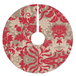  landhuis Red Tan Damask Kerstboom Rok