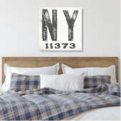 Landhuis Rustic State Postcode New York Canvas Afdruk (Insitu (Slaapkamer))
