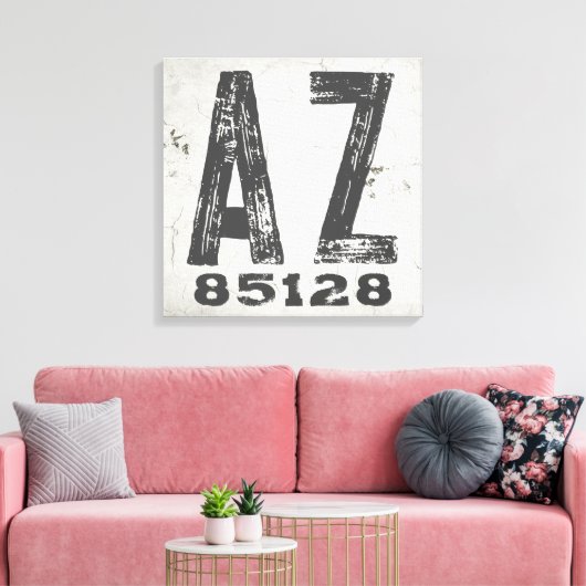 Landhuis Rustieke Staat Postcode Arizona Canvas Afdruk (Insitu (Woonkamer))