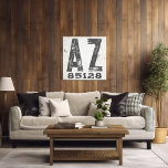 Landhuis Rustieke Staat Postcode Arizona Canvas Afdruk<br><div class="desc">Dit rustieke teken is een eenvoudige manier om uw liefde voor thuis te tonen. De postcode kan worden gepersonaliseerd met elke postcode in de staat. Maakt een geweldig cadeau. Creëer door Simply Farmhouse Press.</div>