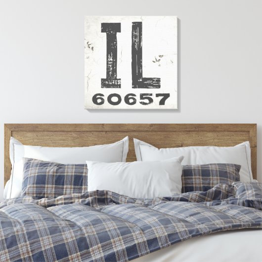 Landhuis Rustieke Staat Postcode Illinois Canvas Afdruk (Insitu (Slaapkamer))