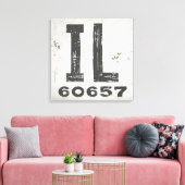 Landhuis Rustieke Staat Postcode Illinois Canvas Afdruk (Insitu (Woonkamer))