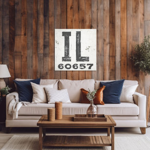 Landhuis Rustieke Staat Postcode Illinois Canvas Afdruk