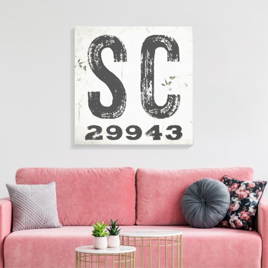 Landhuis Rustieke Staat Postcode South Carolina Canvas Afdruk (Insitu (Woonkamer))