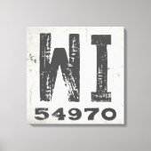 Landhuis Rustieke Staat Postcode Wisconsin Canvas Afdruk (Voorkant)