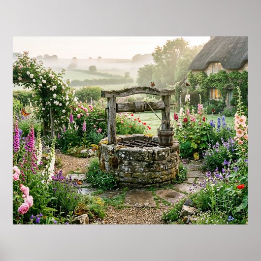 Landhuis Tuin Put Poster (Voorkant)