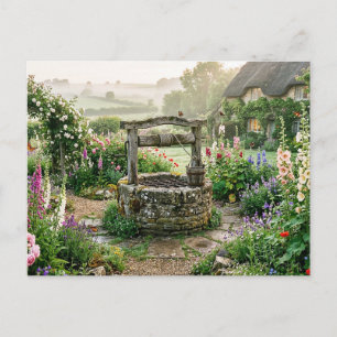 Landhuis Tuin Waterput Briefkaart