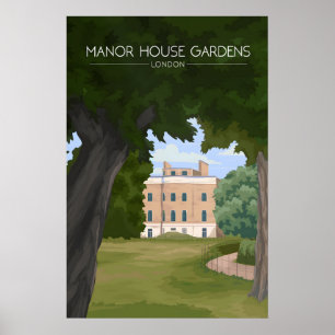 Landhuis Tuinen Londen Reisposter Poster