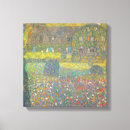 Landhuis van de Attersee van Gustav Klimt Canvas Afdruk (Voorkant)