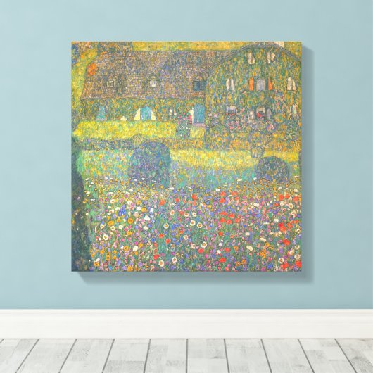 Landhuis van de Attersee van Gustav Klimt Canvas Afdruk (Insitu (Houten vloer))