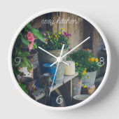 Landhuis veranda versierd met levendige pansies (Voorkant)