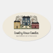 Landhuis Whimsical Craft Custom Ovale Sticker (Voorkant)