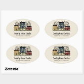 Landhuis Whimsical Craft Custom Ovale Sticker (Vel)