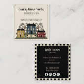 Landhuis Whimsical Kraft Vierkante Visitekaartje (Voorkant / Achterkant)