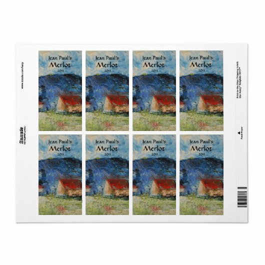 Landhuis Wijnlabel Etiket (Full Sheet)