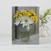 Landhuwelijk: Daisies & Black Eyed Susans Kaart (Staand voorkant)