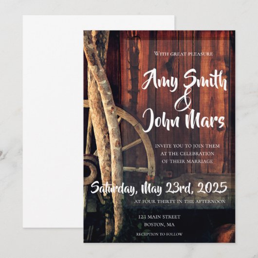 Landhuwelijk Kaart (Voorkant / Achterkant)