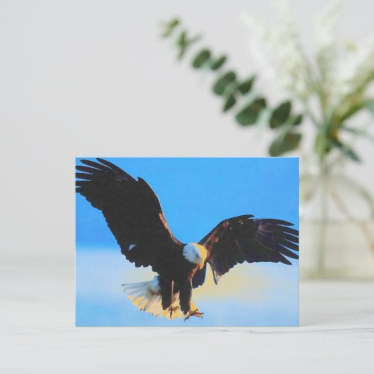 Landing Bald American Eagle Briefkaart (Staand voorkant)