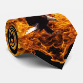 Landing Bald Eagle "Fire Bird" Designer Stropdas (Opgerold)