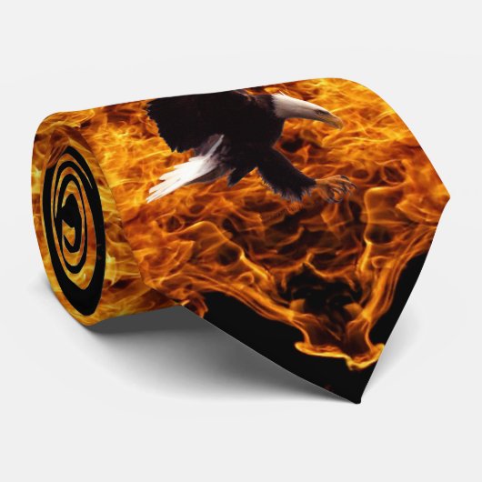 Landing Bald Eagle "Fire Bird" Designer Stropdas (Opgerold)