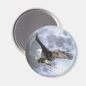 Landing BALD EAGLE & FULL MOON Wildlife Magnet (Voorkant / Achterkant)