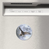Landing BALD EAGLE & FULL MOON Wildlife Magnet (Insitu (Vaatwasser))
