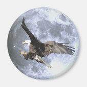 Landing BALD EAGLE & FULL MOON Wildlife Magnet (Voorkant)