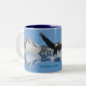 Landing Bald Eagle Wildlife-supporter Drinkware Tweekleurige Koffiemok (Voorkant links)