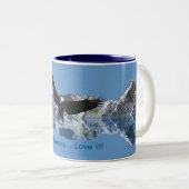 Landing Bald Eagle Wildlife-supporter Drinkware Tweekleurige Koffiemok (Voorkant rechts)