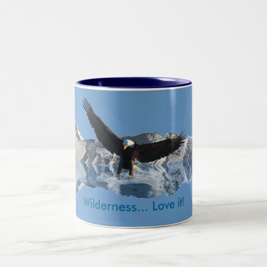Landing Bald Eagle Wildlife-supporter Drinkware Tweekleurige Koffiemok (Center)