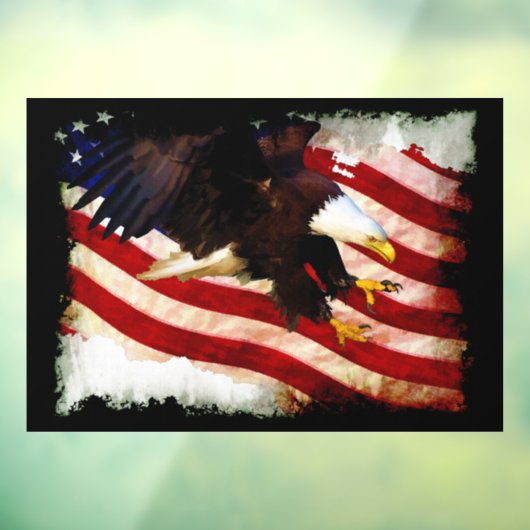 Landing Bald Eagles & Amerikaanse vlag Patriottisc Raamsticker (Vel 3)
