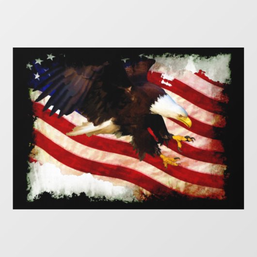 Landing Bald Eagles & Amerikaanse vlag Patriottisc Raamsticker (Vel)