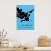 Landing Eagle Motivatie Vertrouwen Blauw Poster (Keuken)