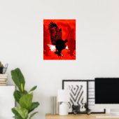 Landing Eagle Posterprint - Rode Eagle Posters (Thuiskantoor)
