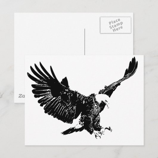 Landing Eagle Silhouette Briefkaart (Voorkant / Achterkant)