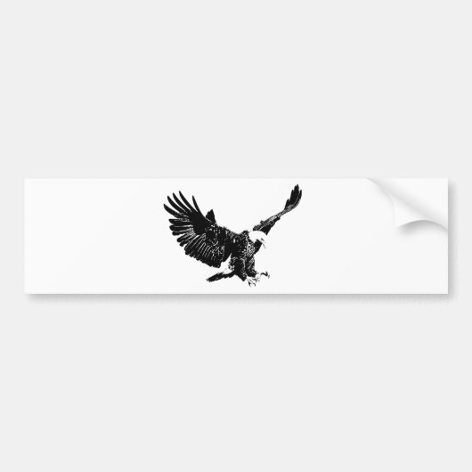 Landing Eagle Silhouette Bumpersticker (Voorkant)