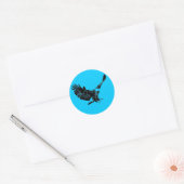 Landing Eagle Silhouette Ronde Sticker (Envelop)