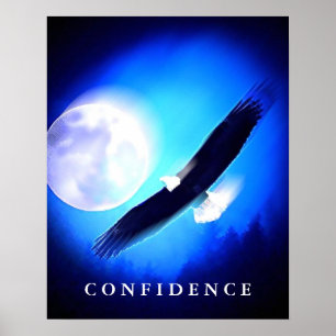 Landing Eagle Vertrouwen Blue Night Art Posters