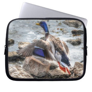 Landing Mallard Duck Drake 10 Wildlife Foto Laptop Sleeve