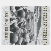 LANDING OP HET STRAND Fleece Dekens (Voorkant (Horizontaal))