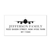 Landing Plane Elegant Reiziger Retouradres Zelfinktende Stempel (Design)