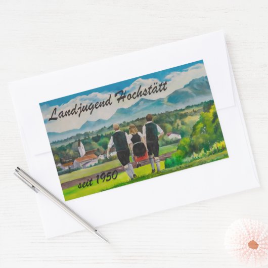 Landjugendfest Rechthoekige Sticker (Envelop)