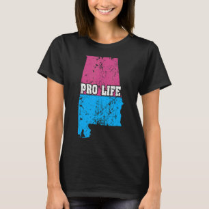 Landkaart van de staat Alabama Abortus vlag Kies P T-shirt