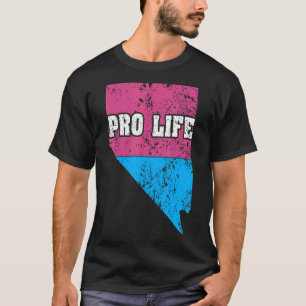 Landkaart van de staat Nevada abortusvlag Kies Pro T-shirt