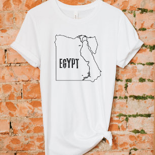 Landkaart van Egypte Egyptische nationale grenslij T-shirt