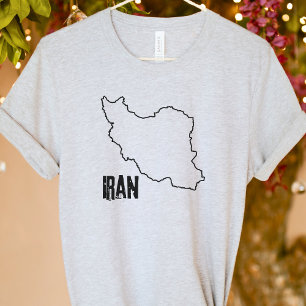 Landkaart van Iran Iraanse nationale grensoverzich T-shirt