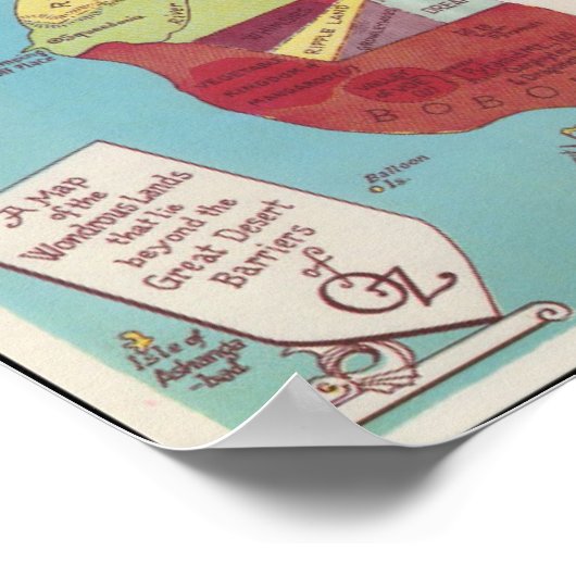 Landkaart van Oz Poster (Hoek)