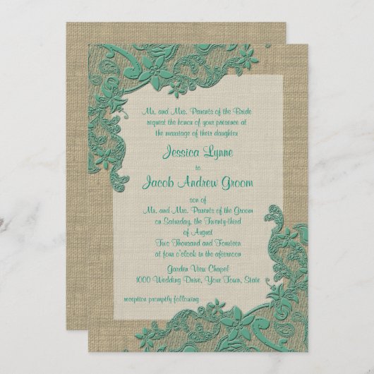  landkant ontwerp Blauwgroen groen Kaart (Voorkant / Achterkant)