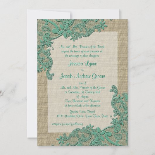  landkant ontwerp Blauwgroen groen Kaart (Voorkant)